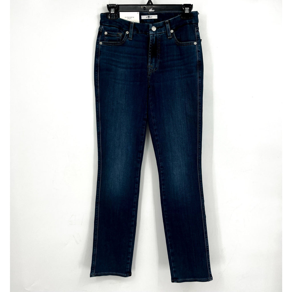 7 FOR ALL MANKIND Womens Kimmie Straight Slim Jeans Size 27 Blue Love Story NWT