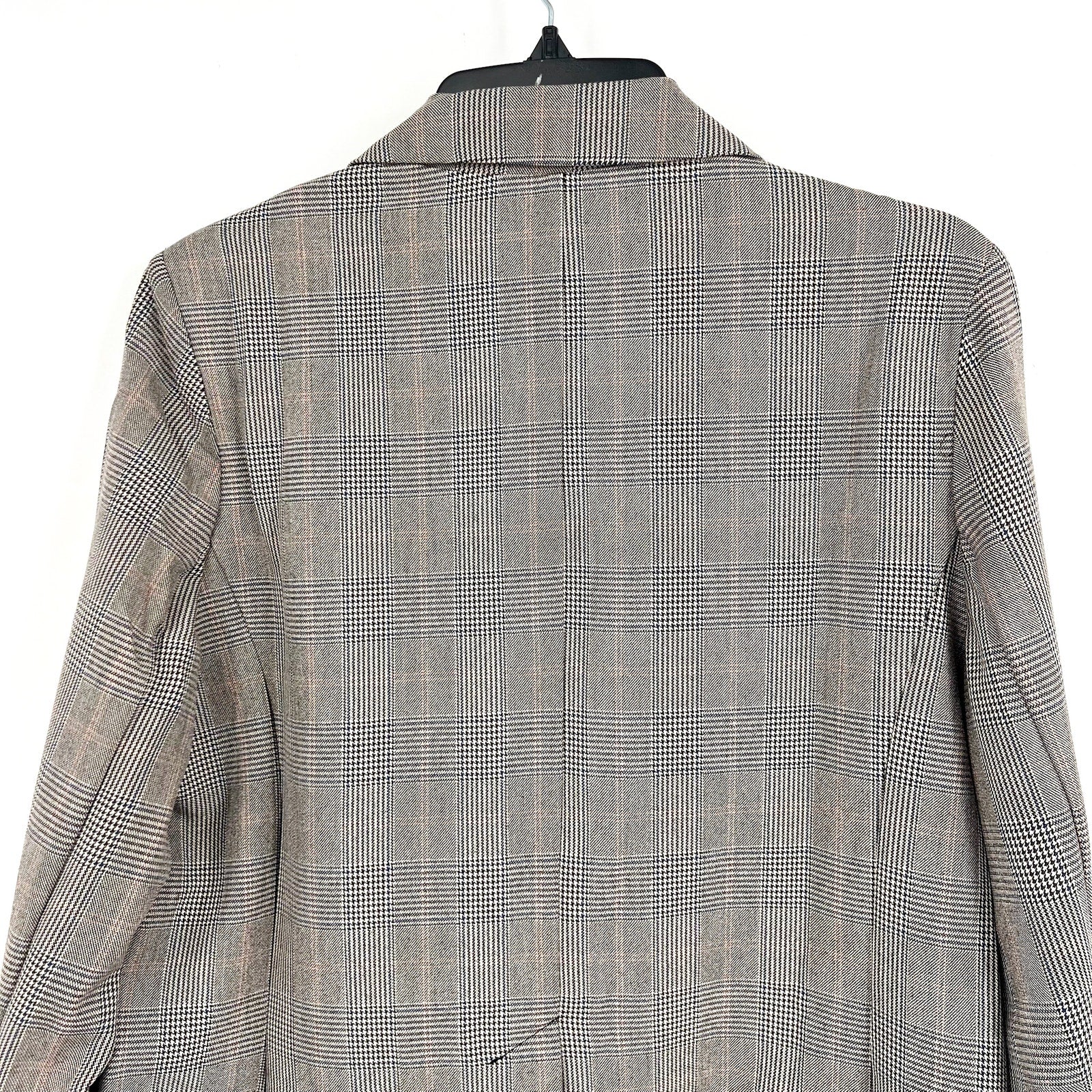 FORTUNE + IVY Womens Double-Breasted Blazer Small Glen Plaid Grey Multi NWOT