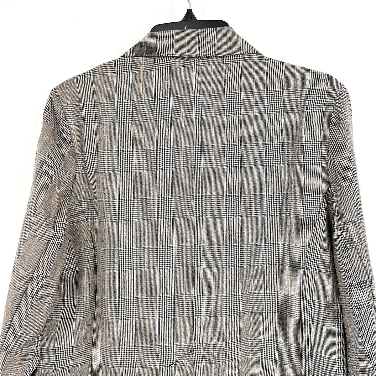 FORTUNE + IVY Womens Double-Breasted Blazer Small Glen Plaid Grey Multi NWOT