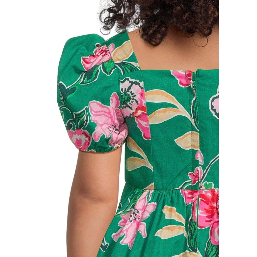 LILLY PULITZER Shivangi Dress Girls 5 Green Safari Sanctuary Short Sleeve NWT