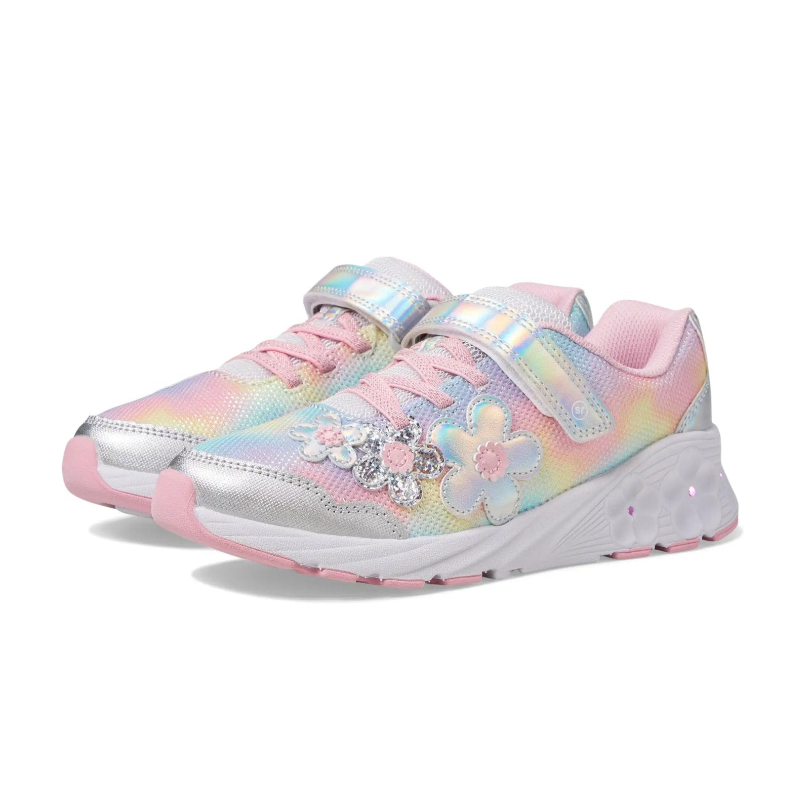 Stride Rite Girls SR Lighted Glimmer Sneaker 2.0 Size 3 WIDE Pink Kid Shoes NIB