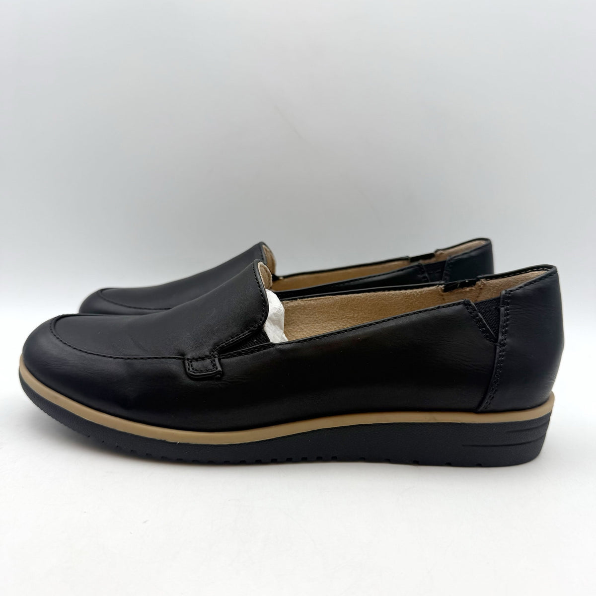 SOUL Naturalizer Womens Idea Moc Loafers Size 7 M EU 37 Black Vegan Leather NIB