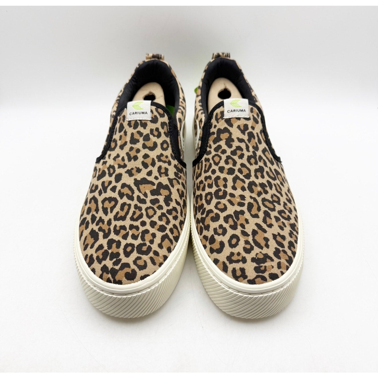 Cariuma Slip-On Canvas Sneakers Mens 10.5 Womens 12 Leopard Tan NIB