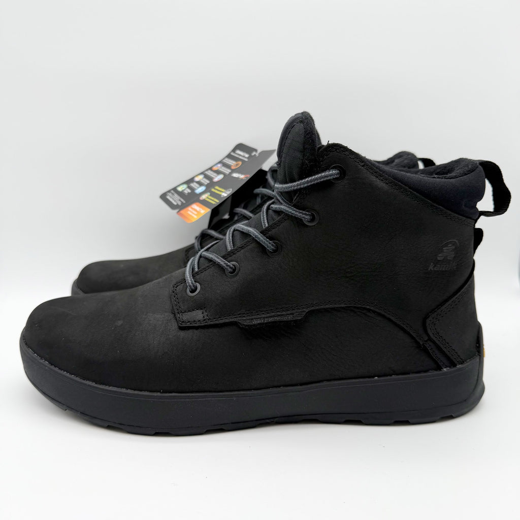 Kamik Mens Spencer Mid Boots US 11 EU 44 Black Leather Waterproof NIB