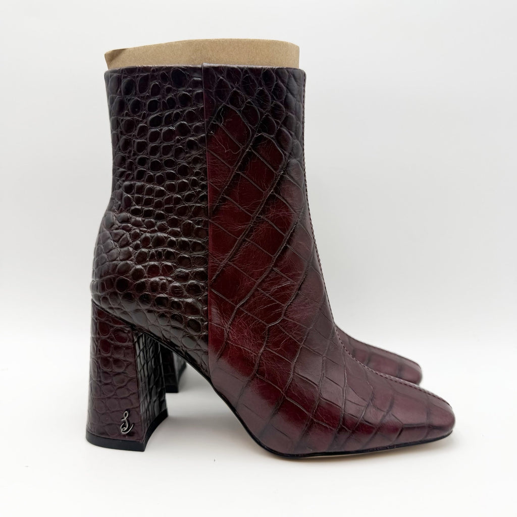 Sam Edelman Womens Codie Ankle Bootie Size 5 M Bordeaux Red Leather NIB