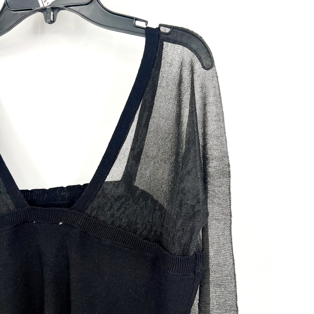 FREE PEOPLE Night After Night Top Large Black INTIMATELY FP Long Sleeve NWT