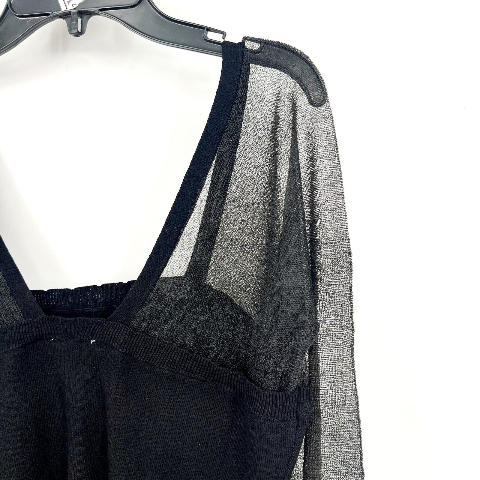 FREE PEOPLE Night After Night Top Large Black INTIMATELY FP Long Sleeve NWT