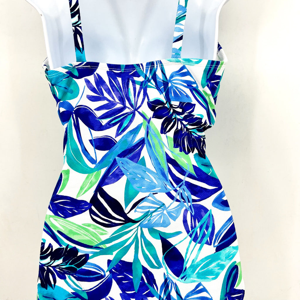 TOMMY BAHAMA Island Cays Marina One Piece Swimsuit Size 14 Beach Glass Blue NWT
