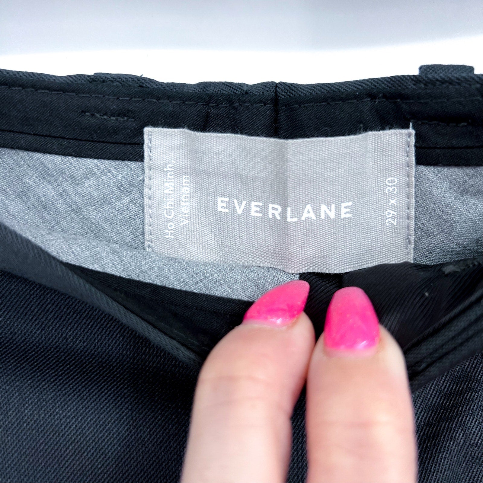 EVERLANE Men's The Italian Wool Trouser Pants 29x30 Dark Grey Flat Front NWT