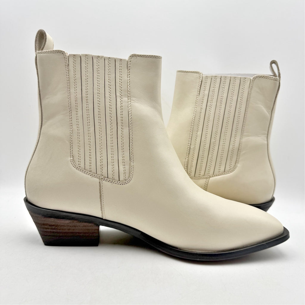 Seychelles Womens Hold Me Down Chelsea Ankle Boots Size 11 Cream Leather NWOB