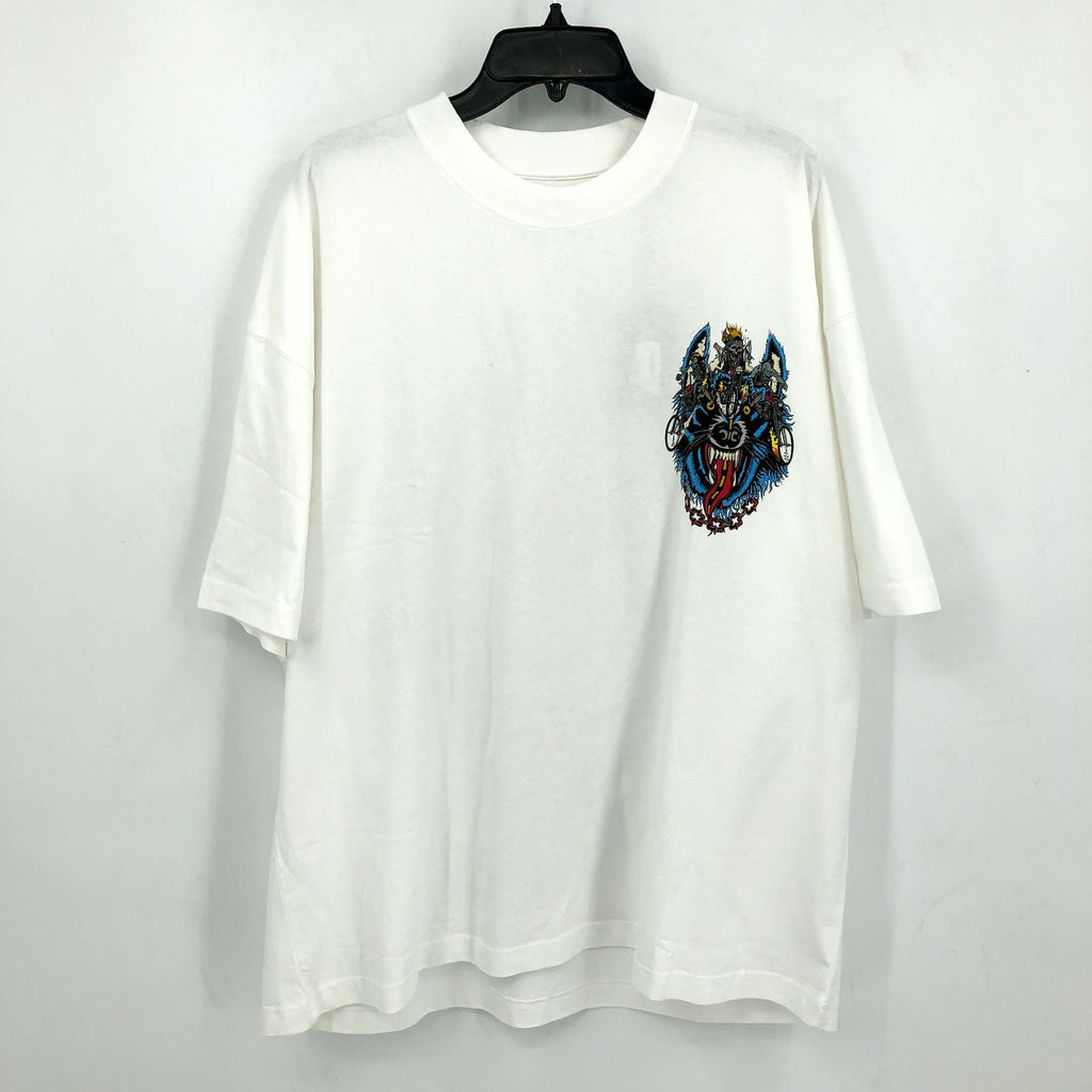 ALLSAINTS Men's Howlride Crew T-Shirt XL Optic White Short Sleeve Graphic NWT