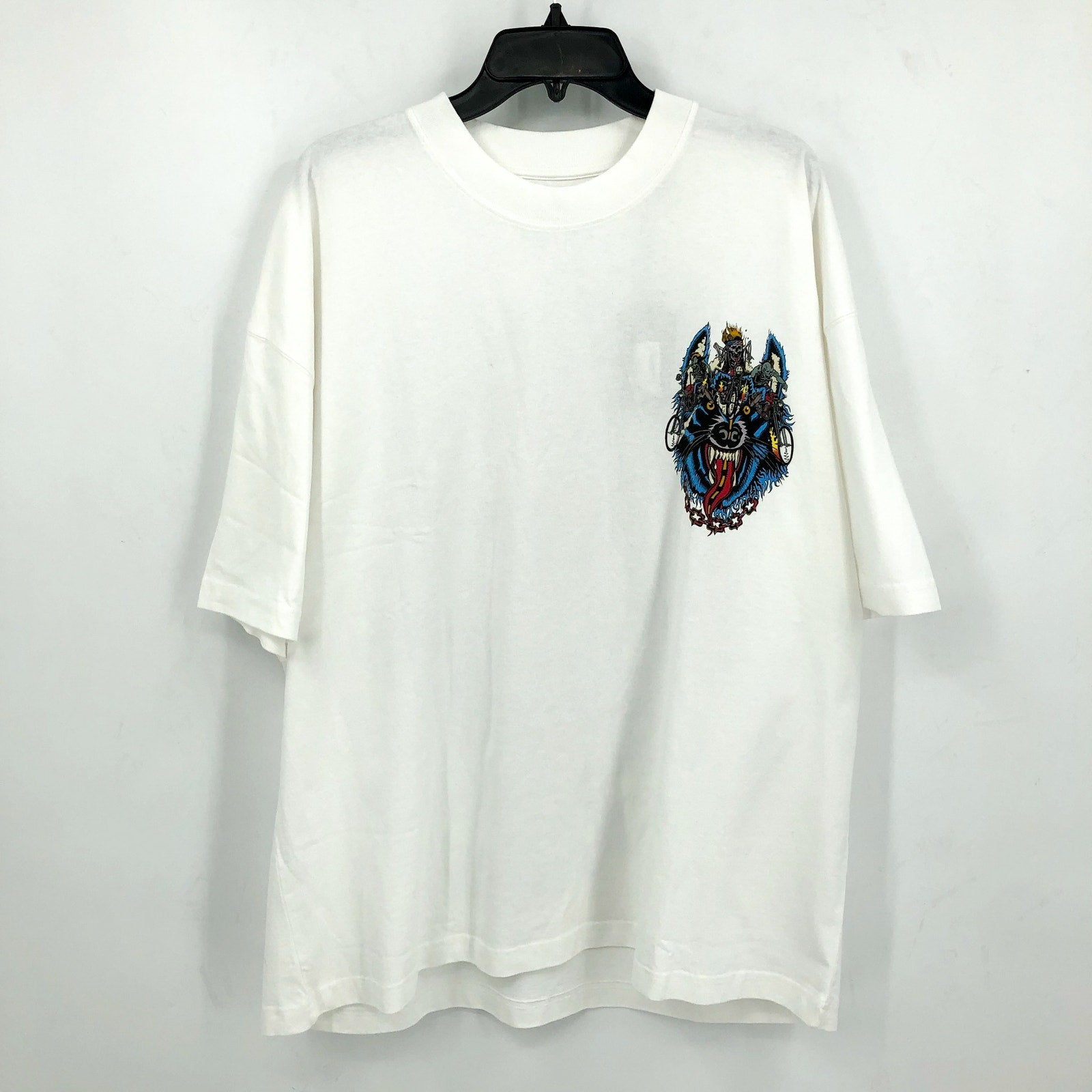ALLSAINTS Men's Howlride Crew T-Shirt XL Optic White Short Sleeve Graphic NWT
