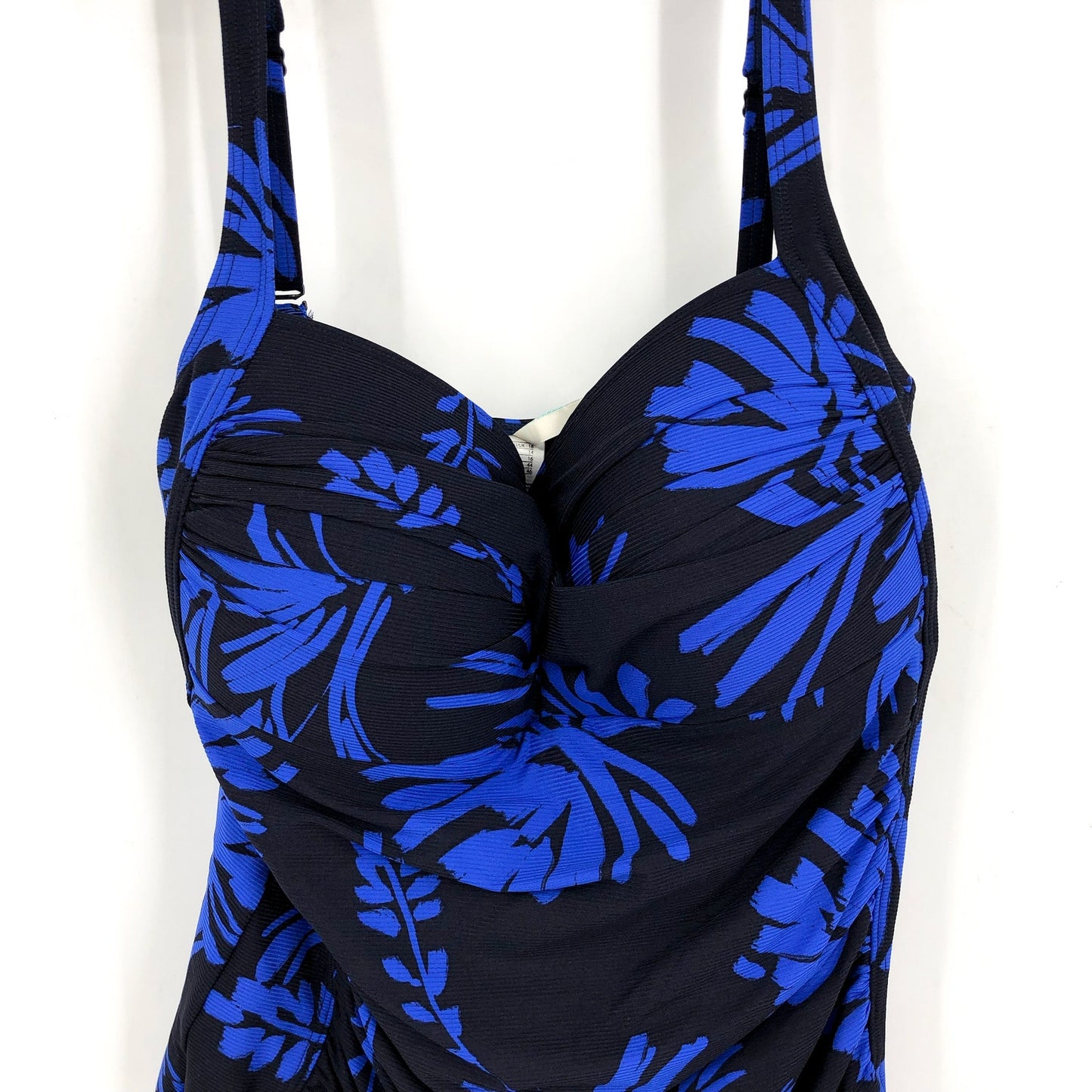 SEA LEVEL SWIM Tradewind Twist Front Tankini Top Size 14 Blue Black