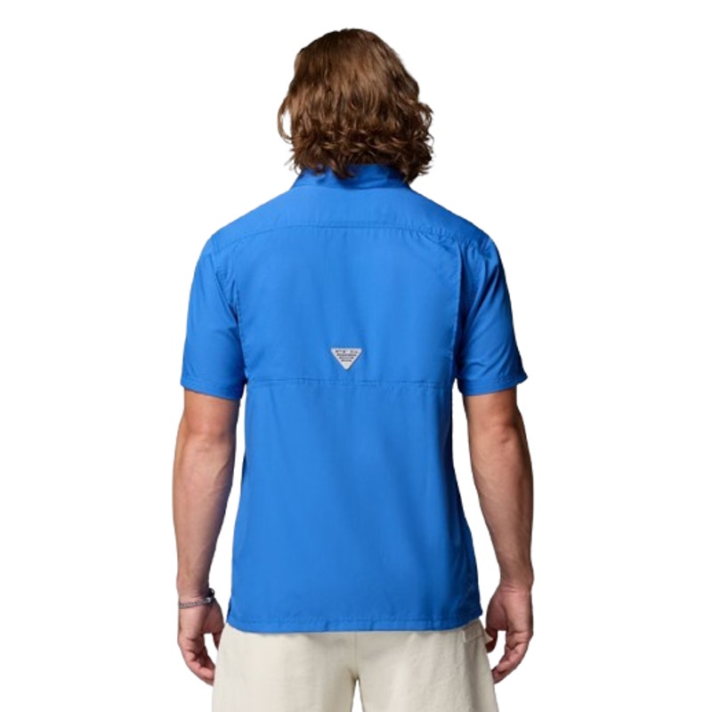 COLUMBIA Mens PFG Slack Tide Camp Shirt Small Vivid Blue UFF 50 Short Sleeve NWT