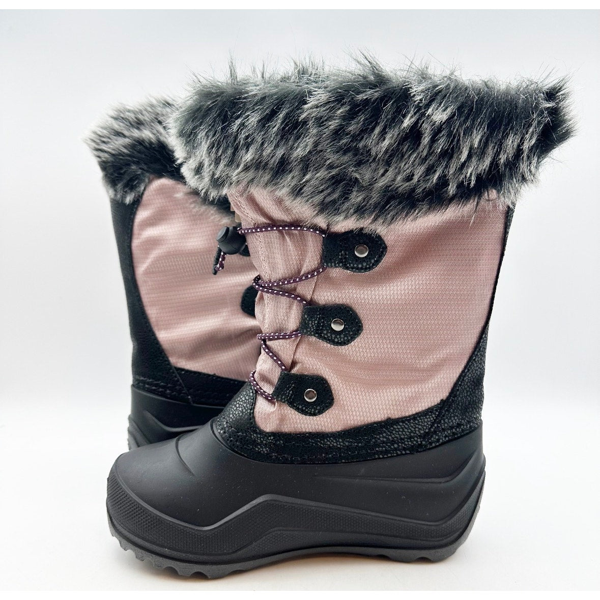 Kamik Kids Girls Powdery 3 Snow Boots Size 13 Light Pink Black Waterproof NWOB