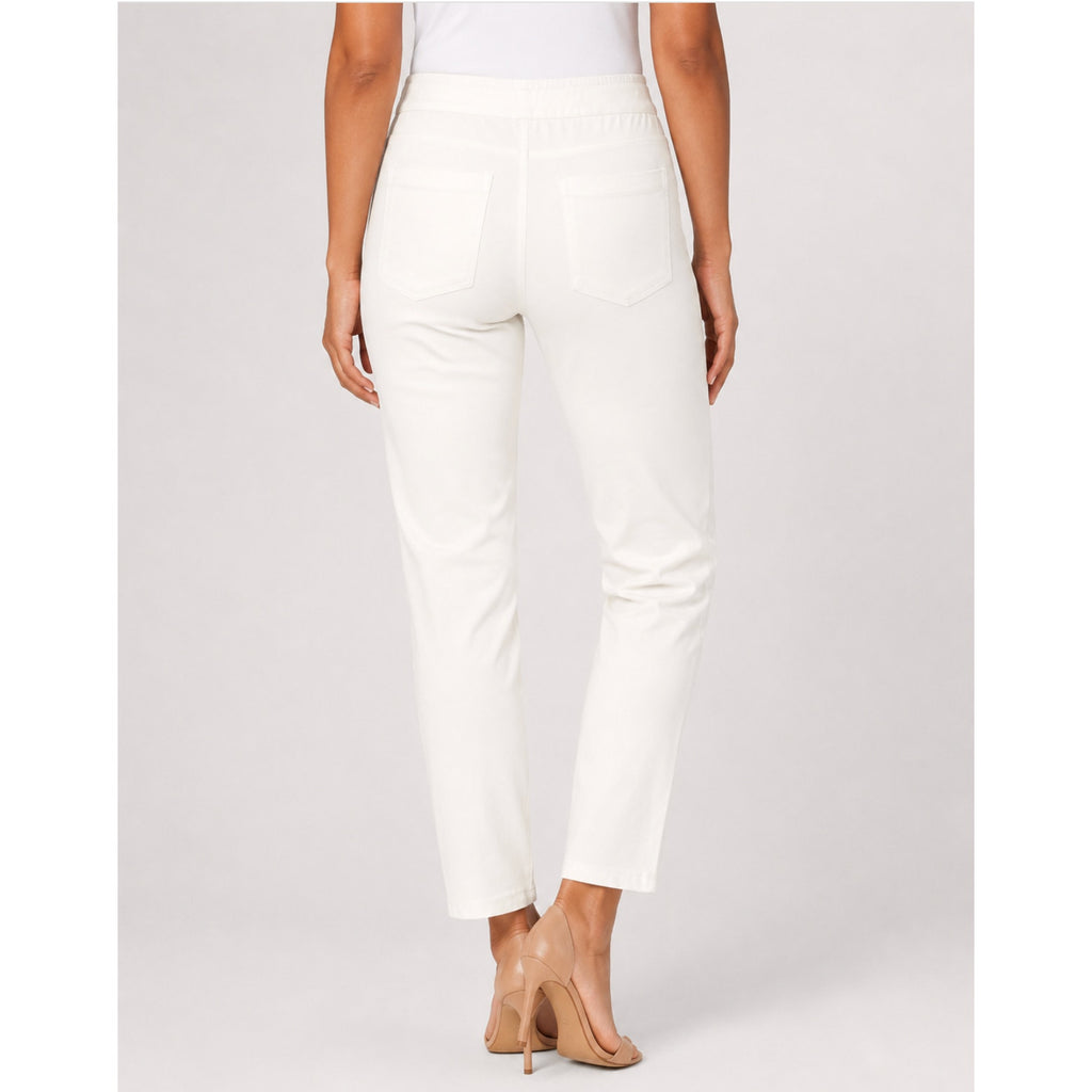H BY HALSTON Womens Ultra Knit Pull-On Ankle Pants Size 2 White Slim Leg NWOT