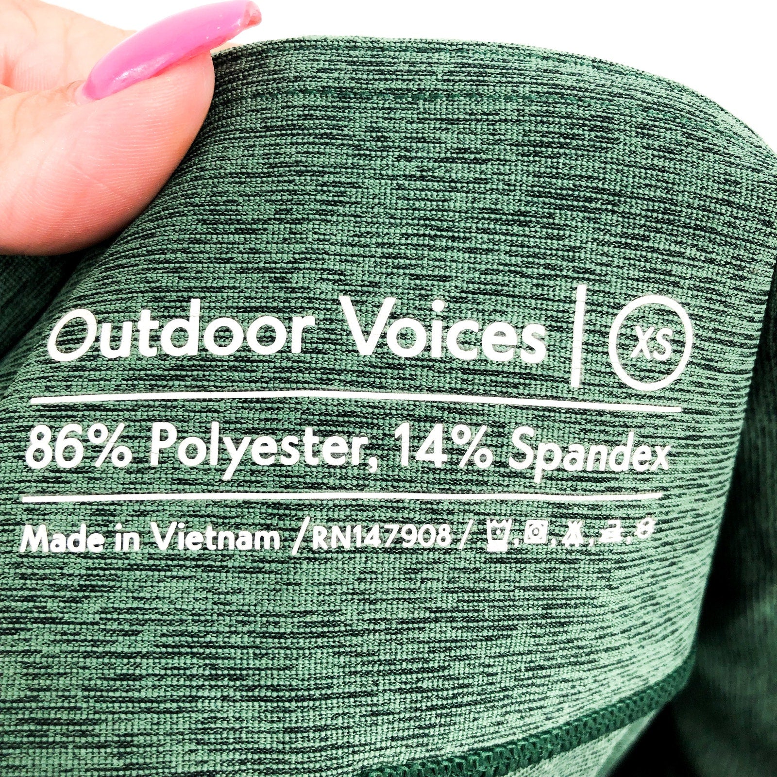 OUTDOOR VOICES Women's Double Time Biker Shorts XS Green 10" Inseam NWT