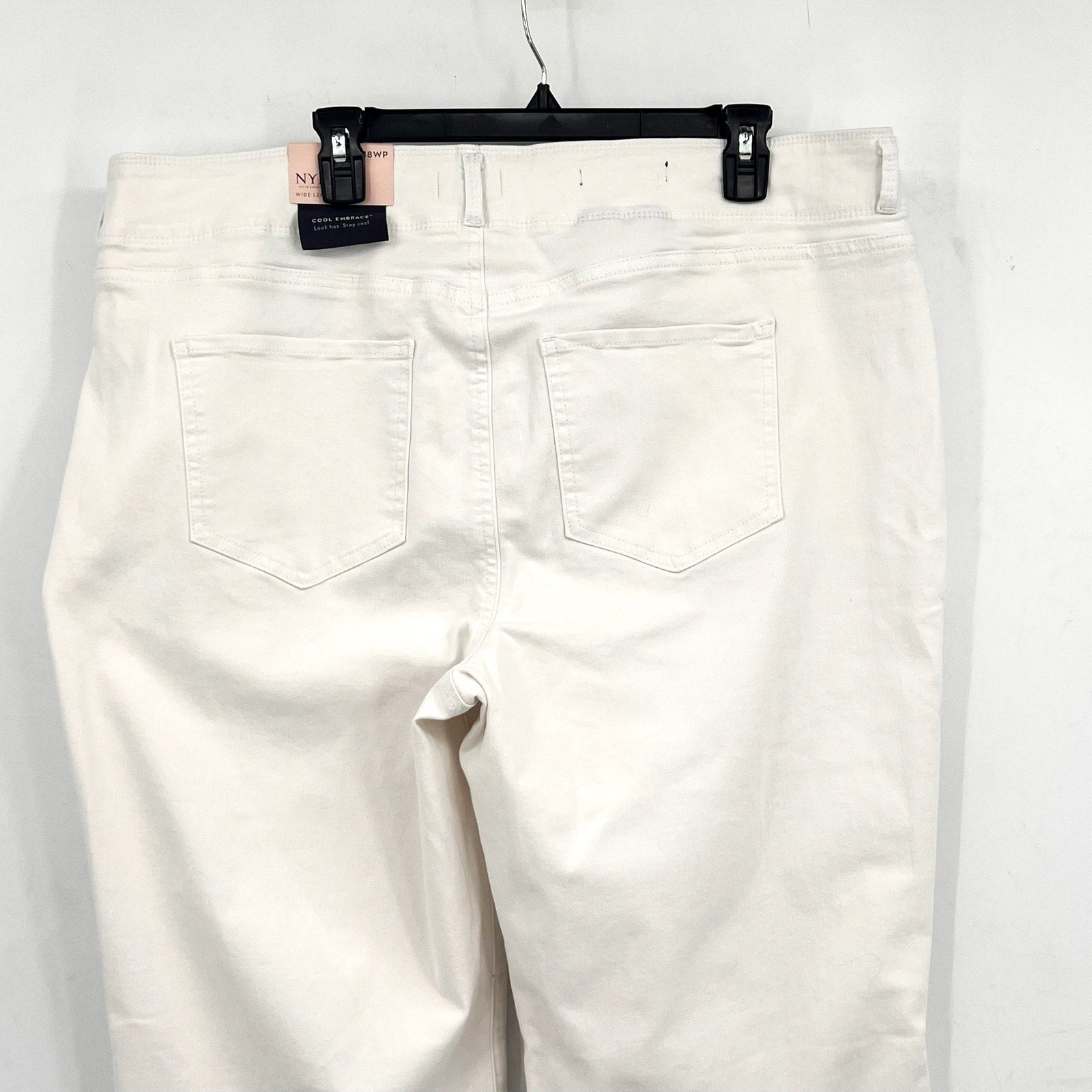 NYDJ Womens Cool Embrace Wide Leg Crop Jeans 18W PETITE Optic White NWT
