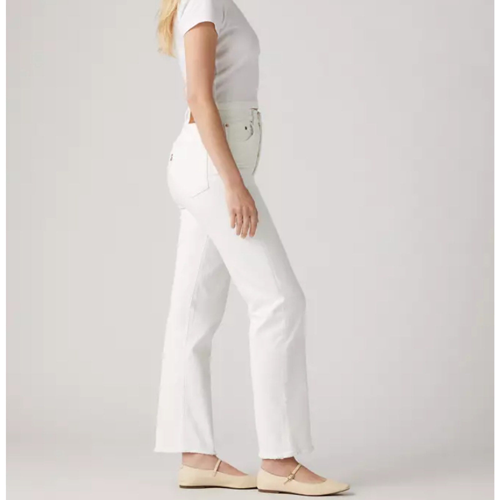 LEVI'S Women's Ribcage Straight Ankle Jeans 26x27 US 2 Cloud White 726930076 NWT