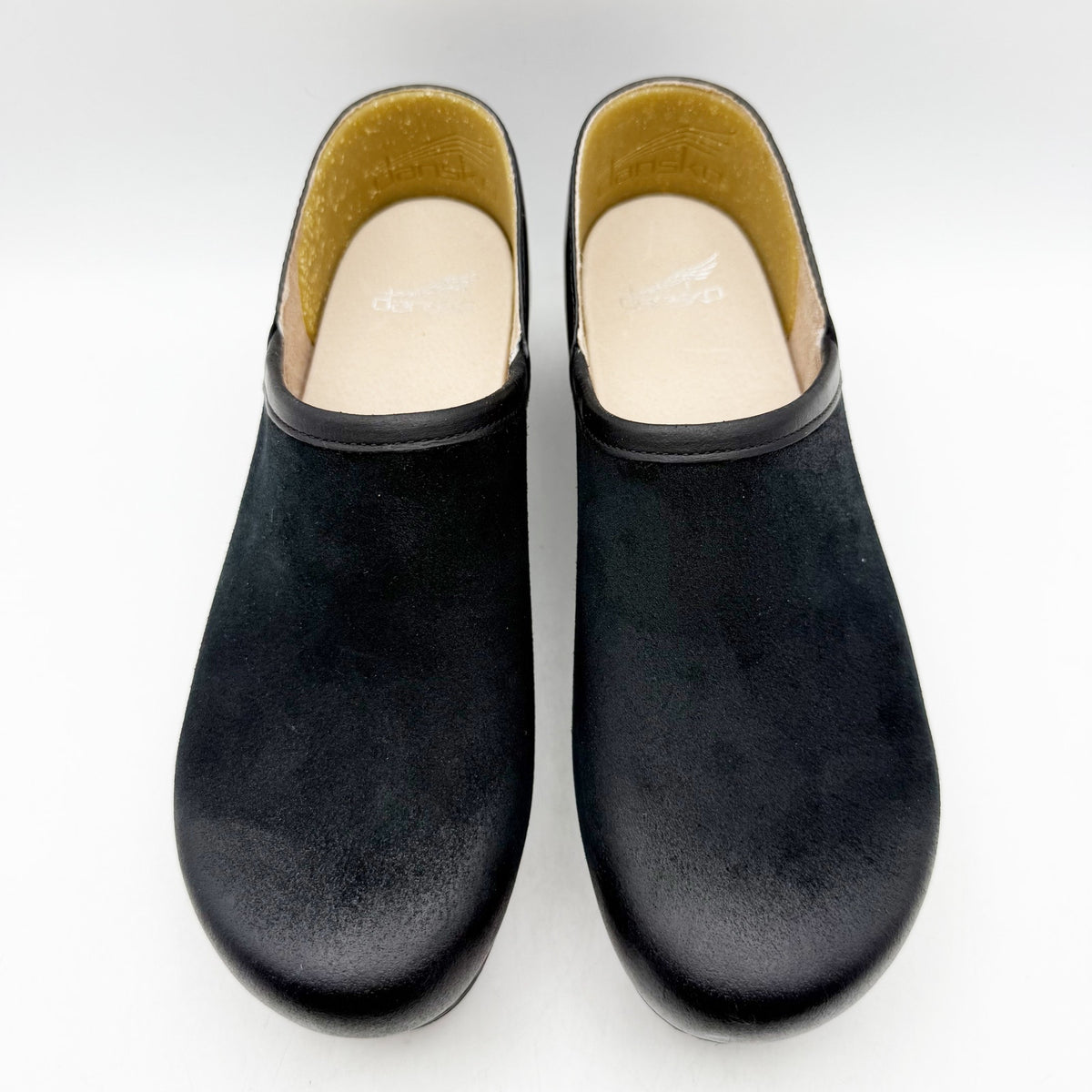 Dansko Womens Brenna Clogs EU 40 US 9.5 Black Burnished Suede Leather NIB
