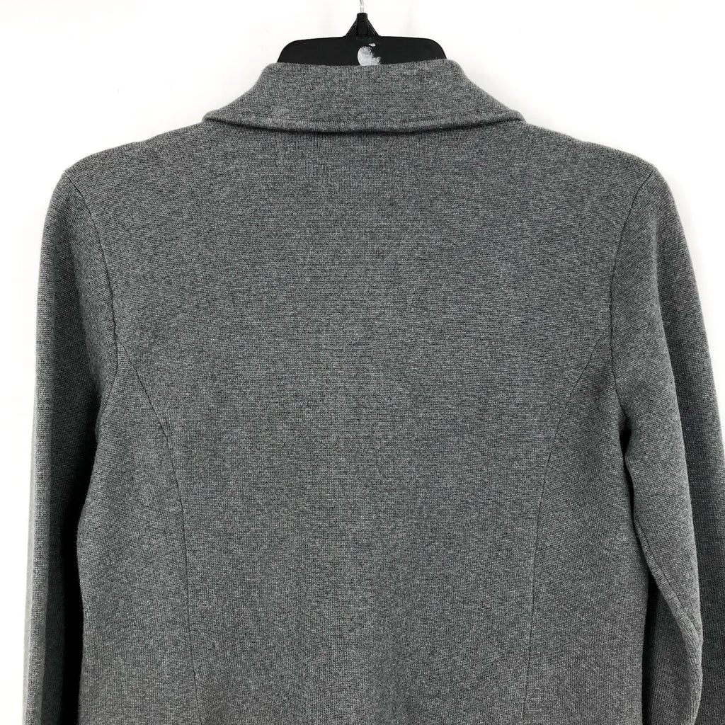LAUREN RALPH LAUREN Womens Sweater Knit Blazer Small Petite Grey Long Sleeve NWT