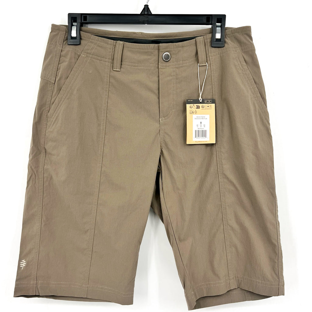 ROYAL ROBBINS Women's Discovery Bermuda Shorts Size 8 Falcon Brown NWT
