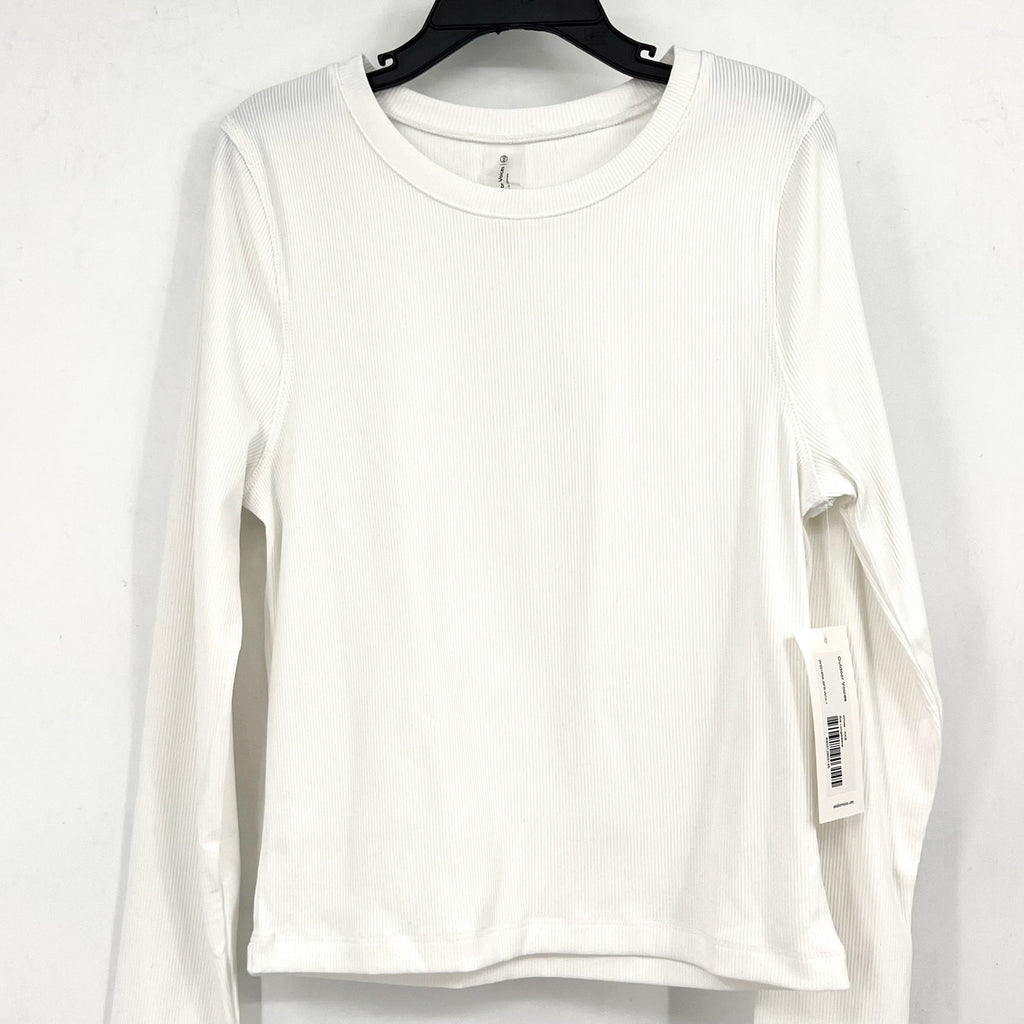 OUTDOOR VOICES Women's SuperForm Rib Long Sleeve Tee XXS White NWT