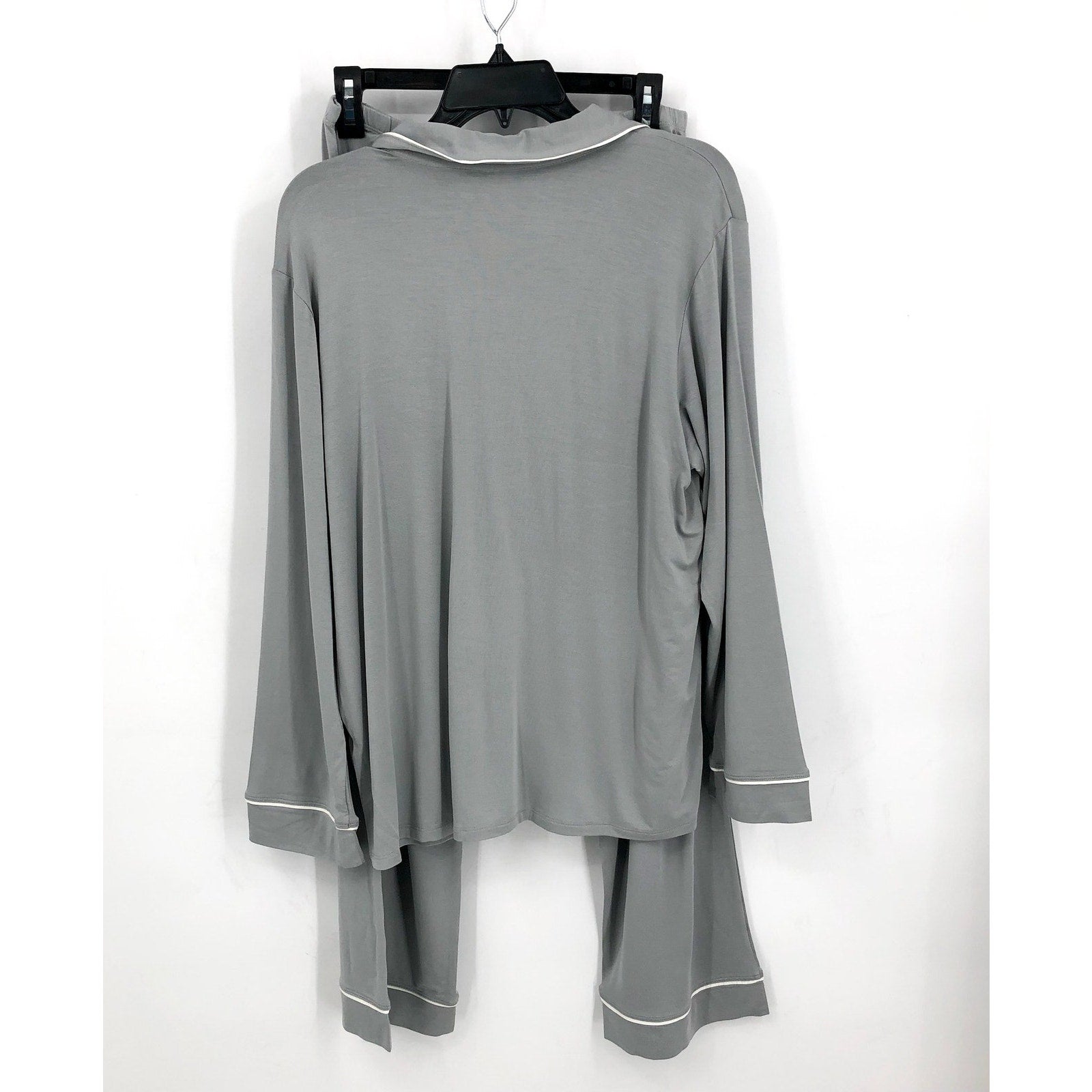 EBERJEY Women's Gisele Long Pajama Set Medium Gray Moonlight TENCEL Modal NWT