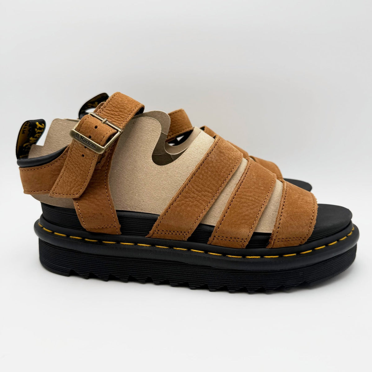 Dr Martens Womens Blaire Sandals Size 10 EU 42 Brown Desert Tumbled Nubuck NIB