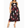 CITY CHIC Rich Bloom Party Dress Medium Size 18 Black Floral Midi Straps NWOT