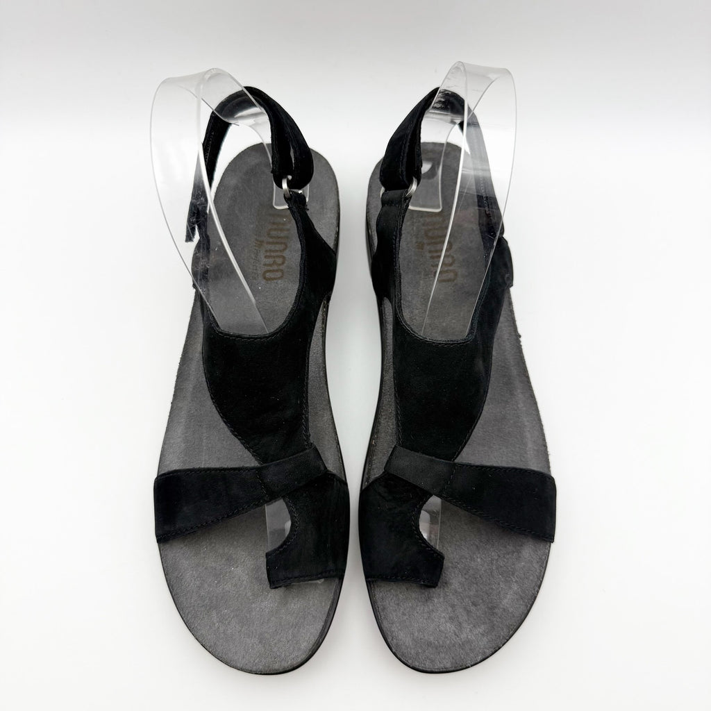 Munro Womens Meghan Asymmetric Slingback Sandal US 9 Super Slim Black NWOB