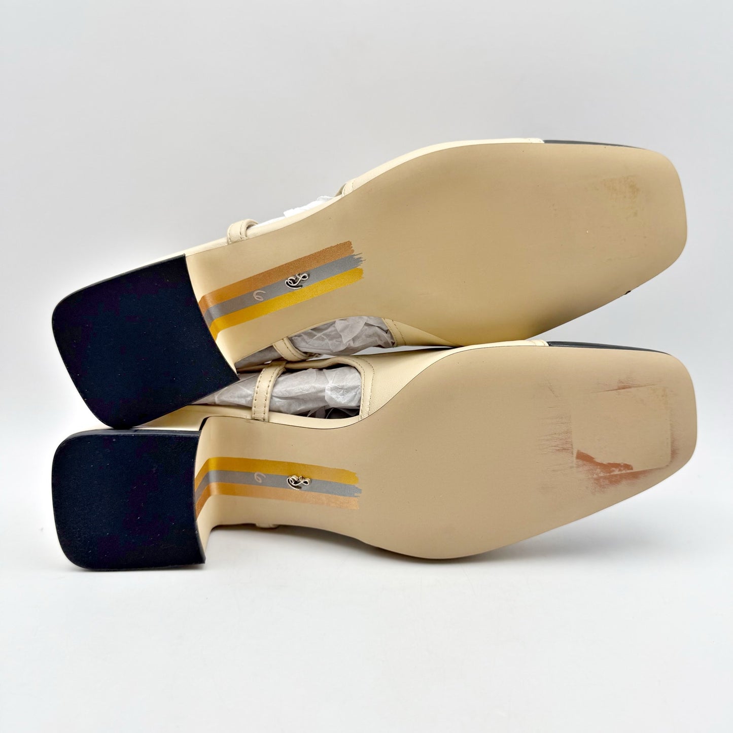 Sam Edelman Womens Tarra Slingback Pumps US 6 M Tan Black Leather NIB