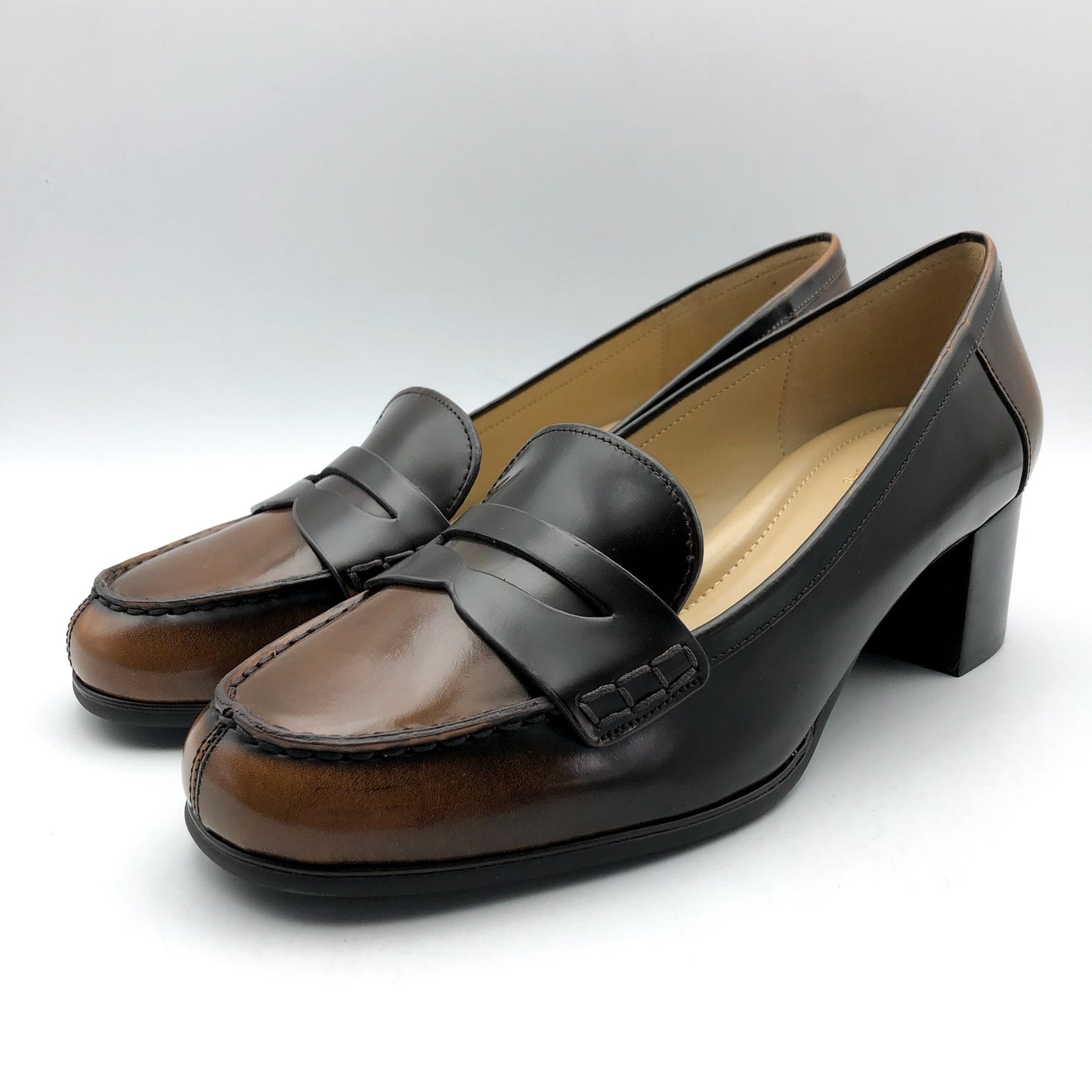 Michael Kors Womens Frances Flex Pumps US 8.5 M Brown Tan Leather Slip On NIB