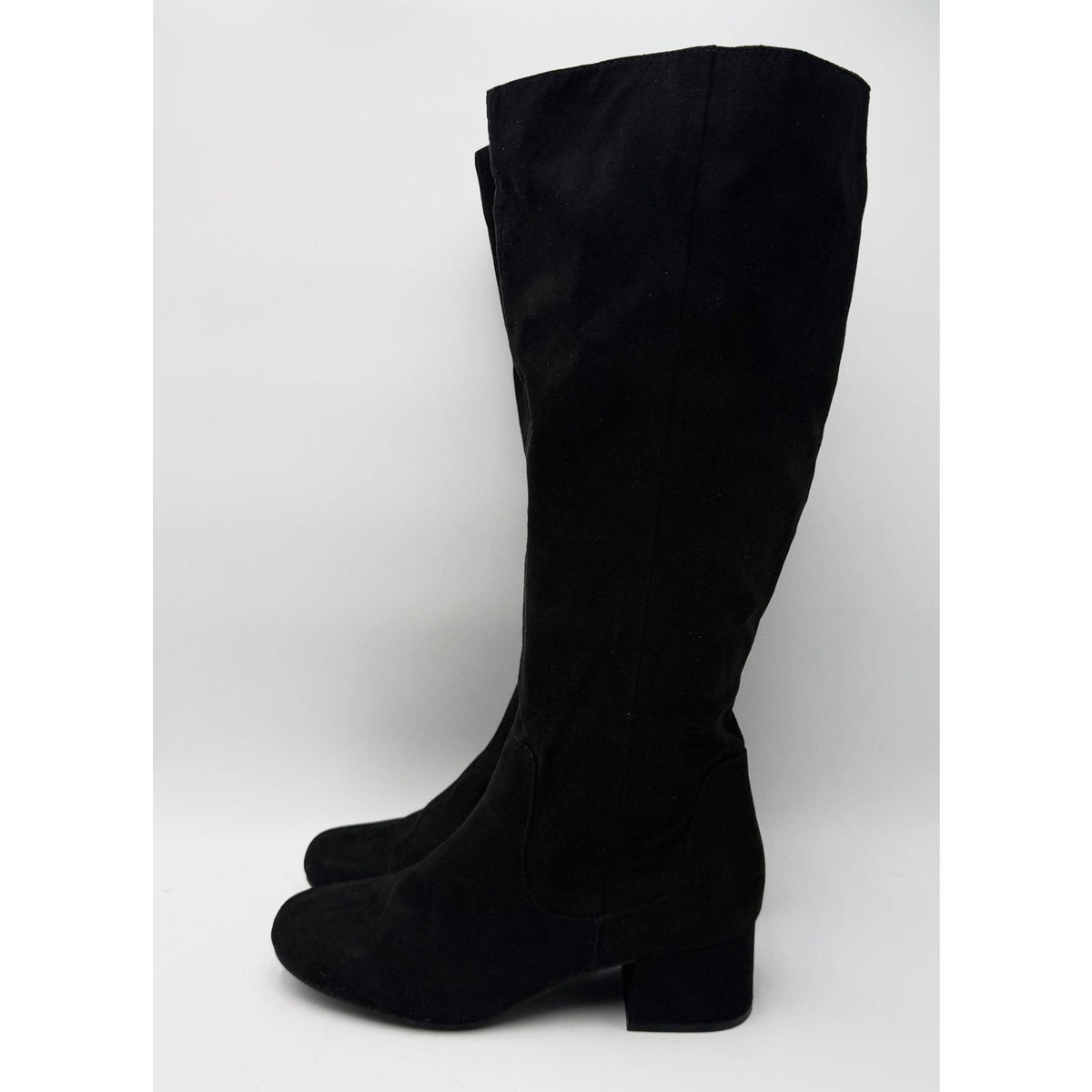 Kenneth Cole Reaction Womens Road Tall Boots Size 8 EU 39 Black Faux Suede NWOB