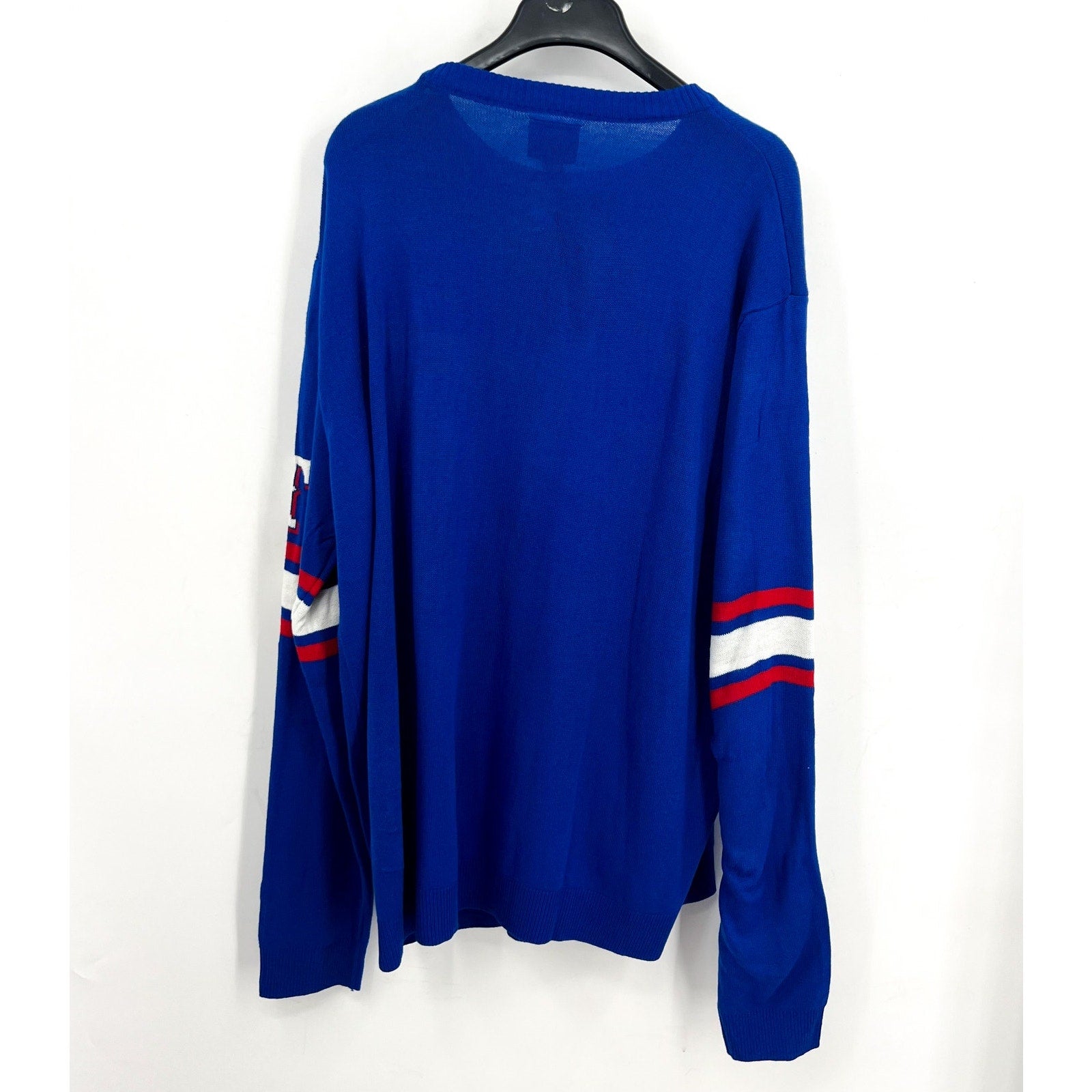MLB GENUINE MERCHANDISE Mens Texas Rangers Crew Sweater 2XL Dark Blue Red NWT