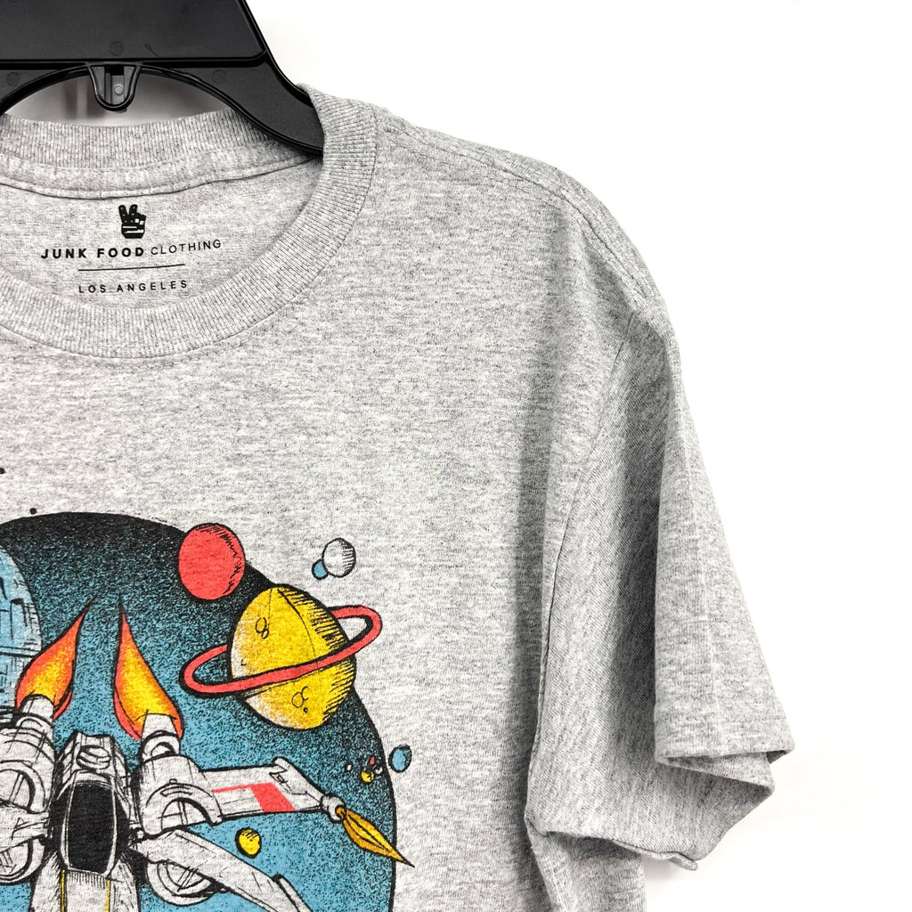 JUNK FOOD CLOTHING KIDS X-Wing Fighter Star Wars Graphic T-Shirt XL Grey NWT