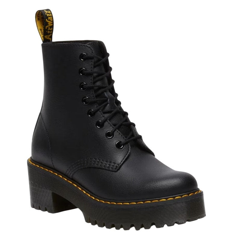 Dr. Martens Womens Sanguine Heeled Ankle Bootie EU 38 US 7 Black Leather NWOB