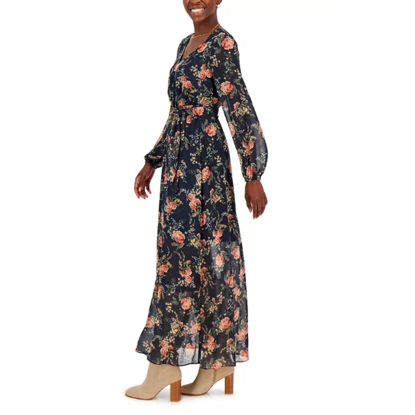 I.N.C. INTERNATIONAL CONCEPTS Maxi Dress 8 Blue Print Tidal Floral Boho NWT