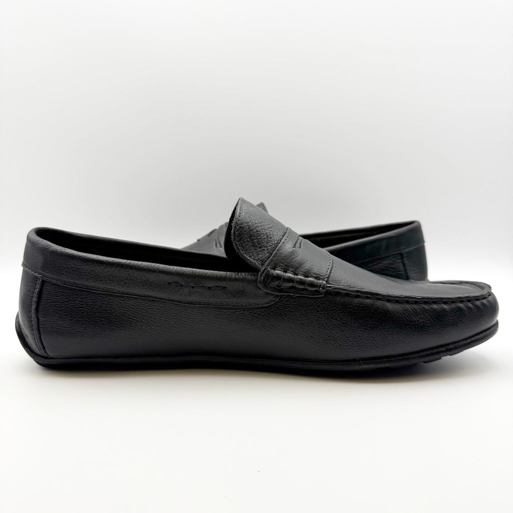 Marc Joseph New York Mens Nebraska Loafers US 11 Black Leather Grainy Shoe NIB