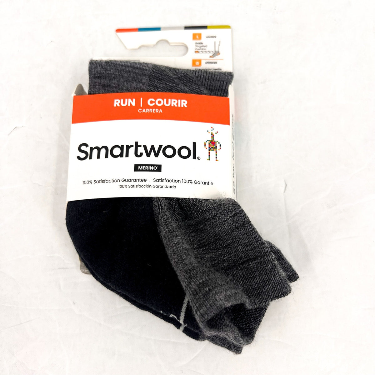 SMARTWOOL Run Targeted Cushion Ankle Socks Unisex Large Grey Merino Wool NWT