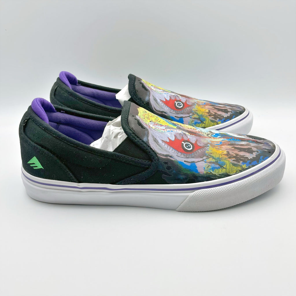 Emerica x Dinosaur Jr Mens Wino Slip-On Shoes Size 8 Black Multicolor Sweep NIB