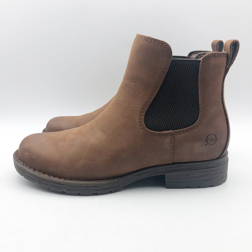 Born Women's Cove Chelsea Boots Size 7M Brown Suede Waterproof Ankle Bootie NIB