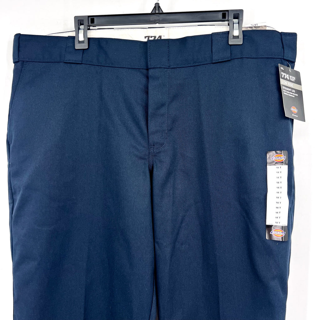 DICKIES Women's FLEX Original Fit Work Pants Size 18 Tall Navy Blue Twill NWT
