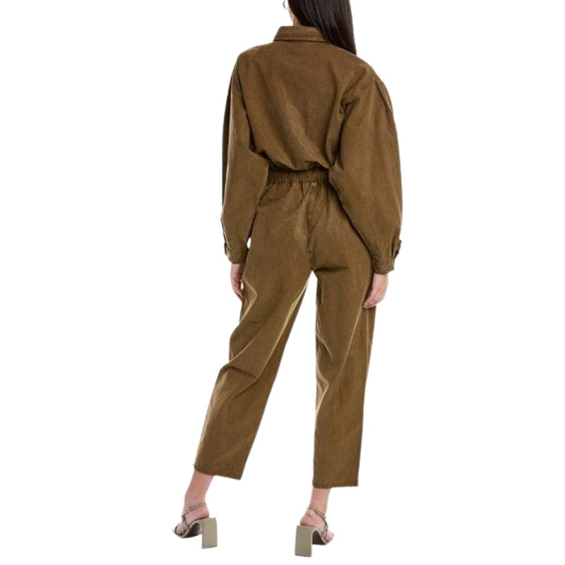 GOOD AMERICAN Women's Good Cinched Jumpsuit 3XL Olive Green Canvas NWT
