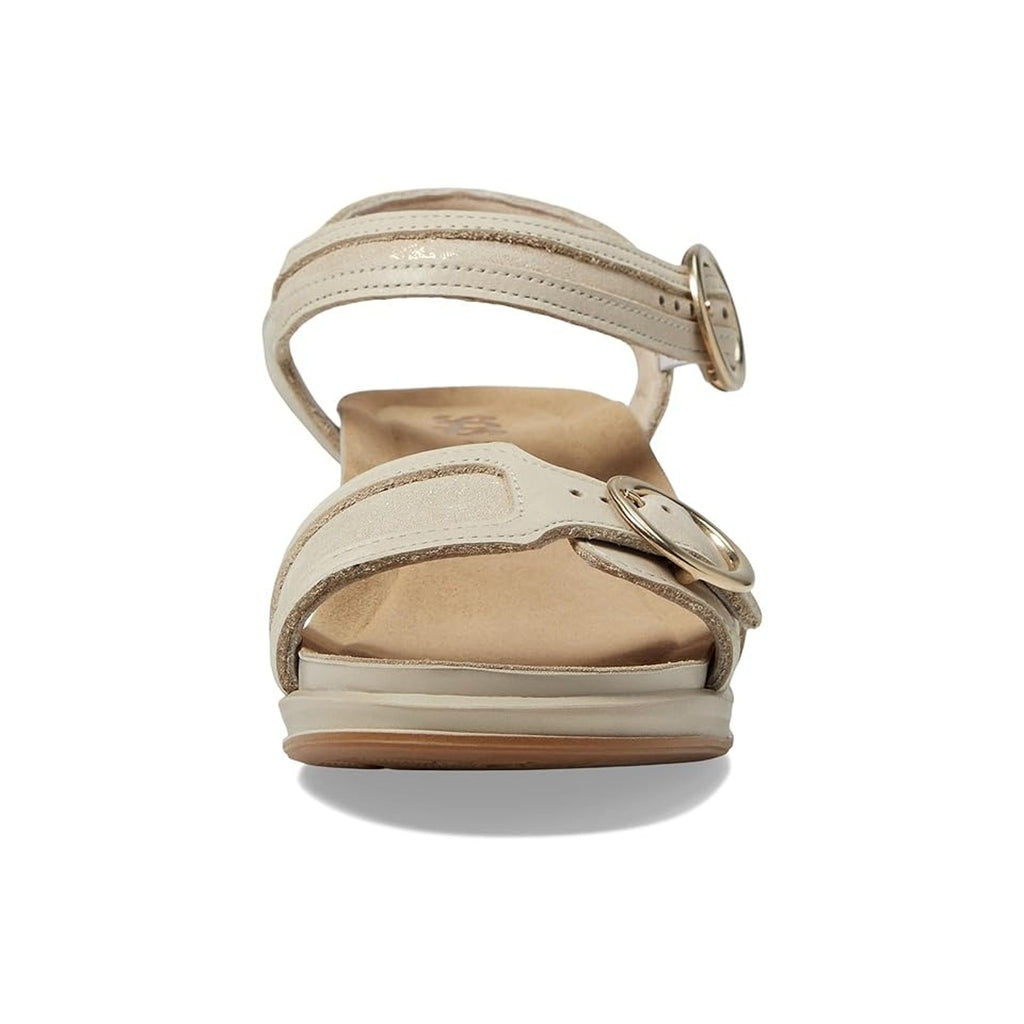 SAS Womens Seight Wedge Sandals Size 7.5WW Gold Beige Leather NIB