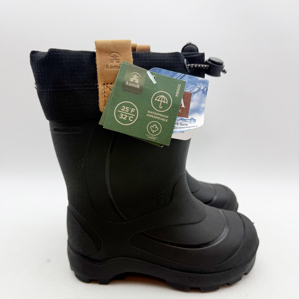 Kamik Little Kids Tundra Jr Boots Size 8 EU 25 Black Waterproof Snow Rain NIB