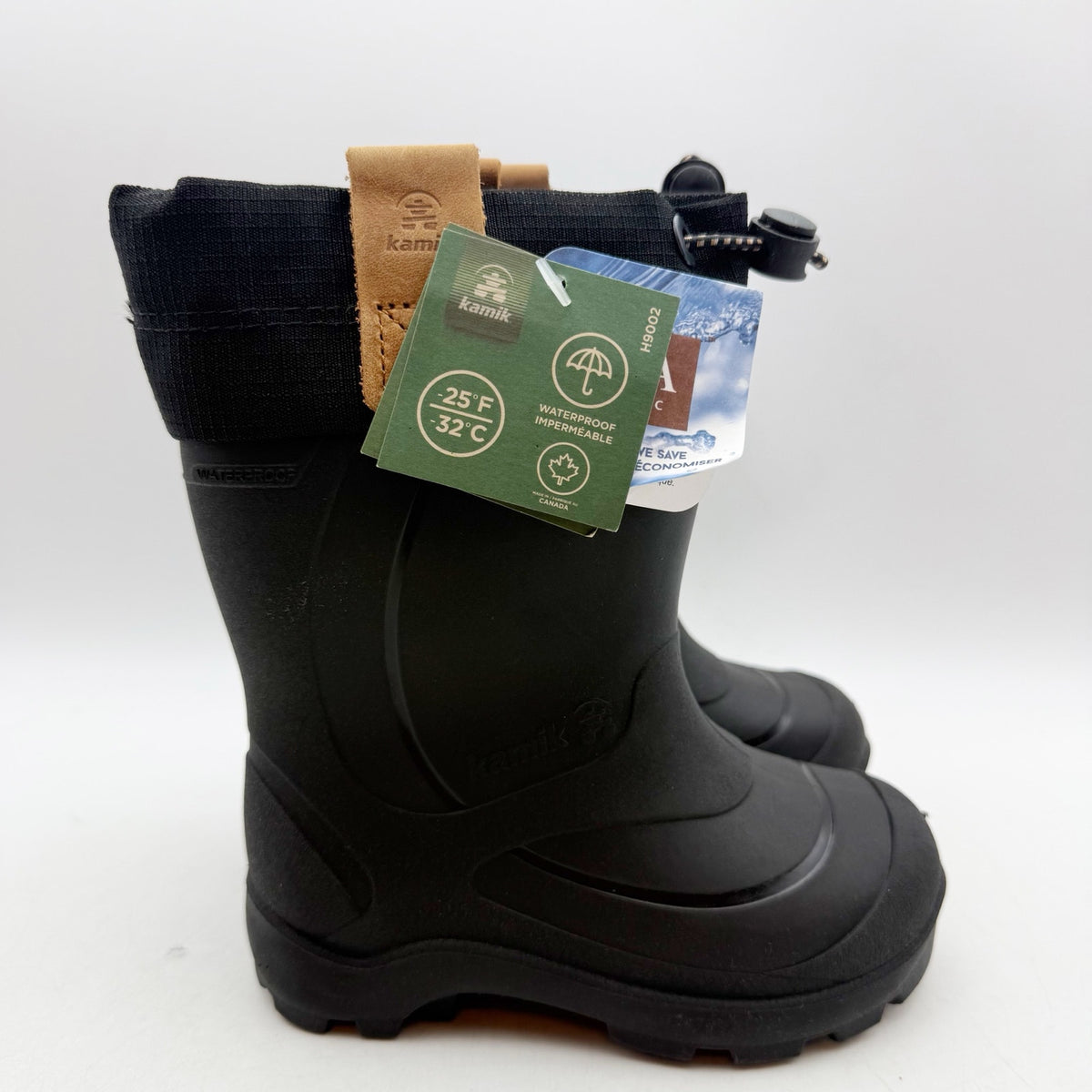 Kamik Little Kids Tundra Jr Boots Size 8 EU 25 Black Waterproof Snow Rain NIB