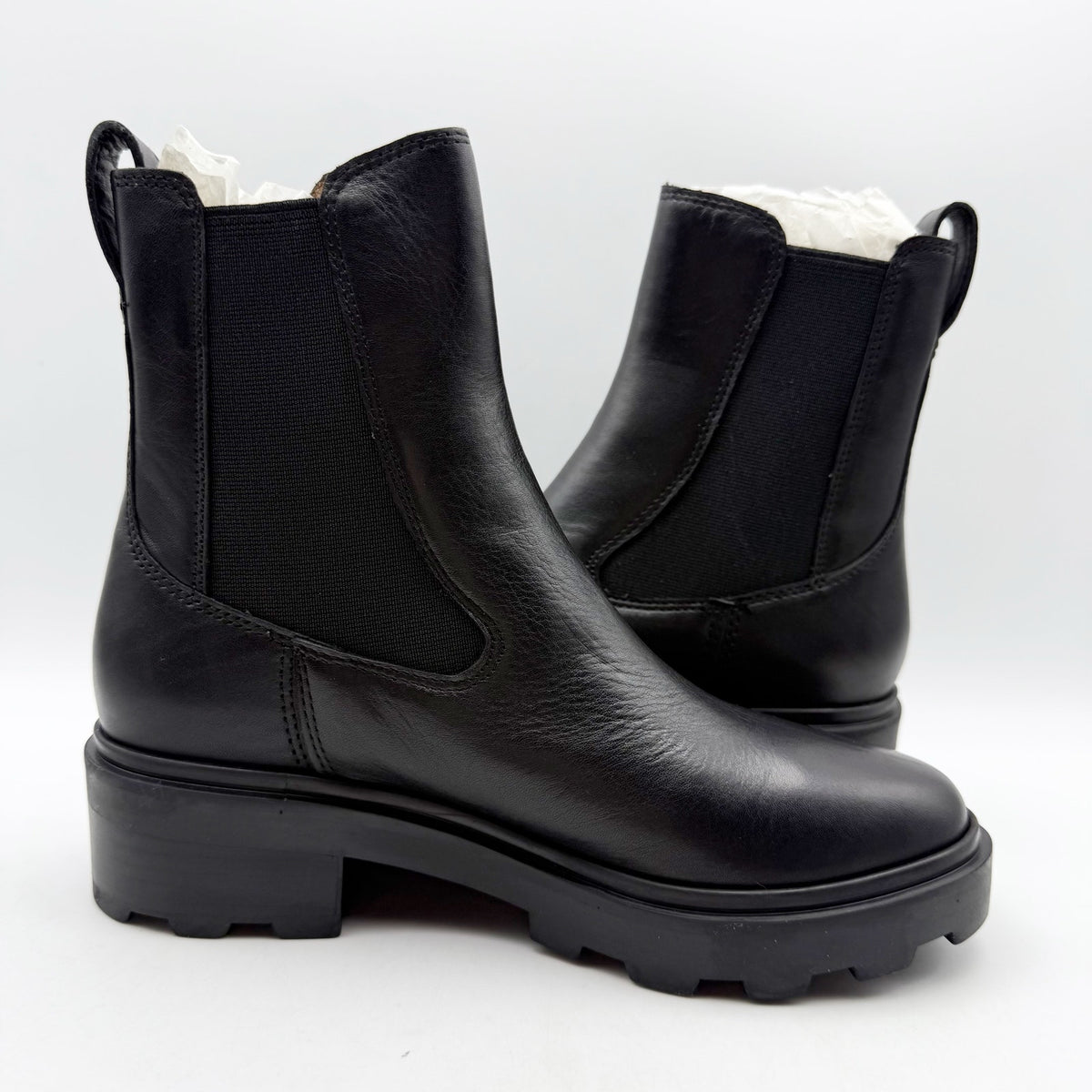 Madewell Womens The Bradley Chelsea Lugsole Boots Size 5.5 Black Leather NWOB