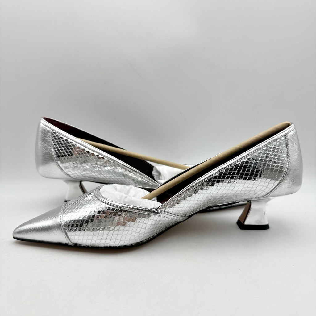 Franco Sarto Womens Darcy Pumps US 8.5 Wide EU 39 Silver NIB