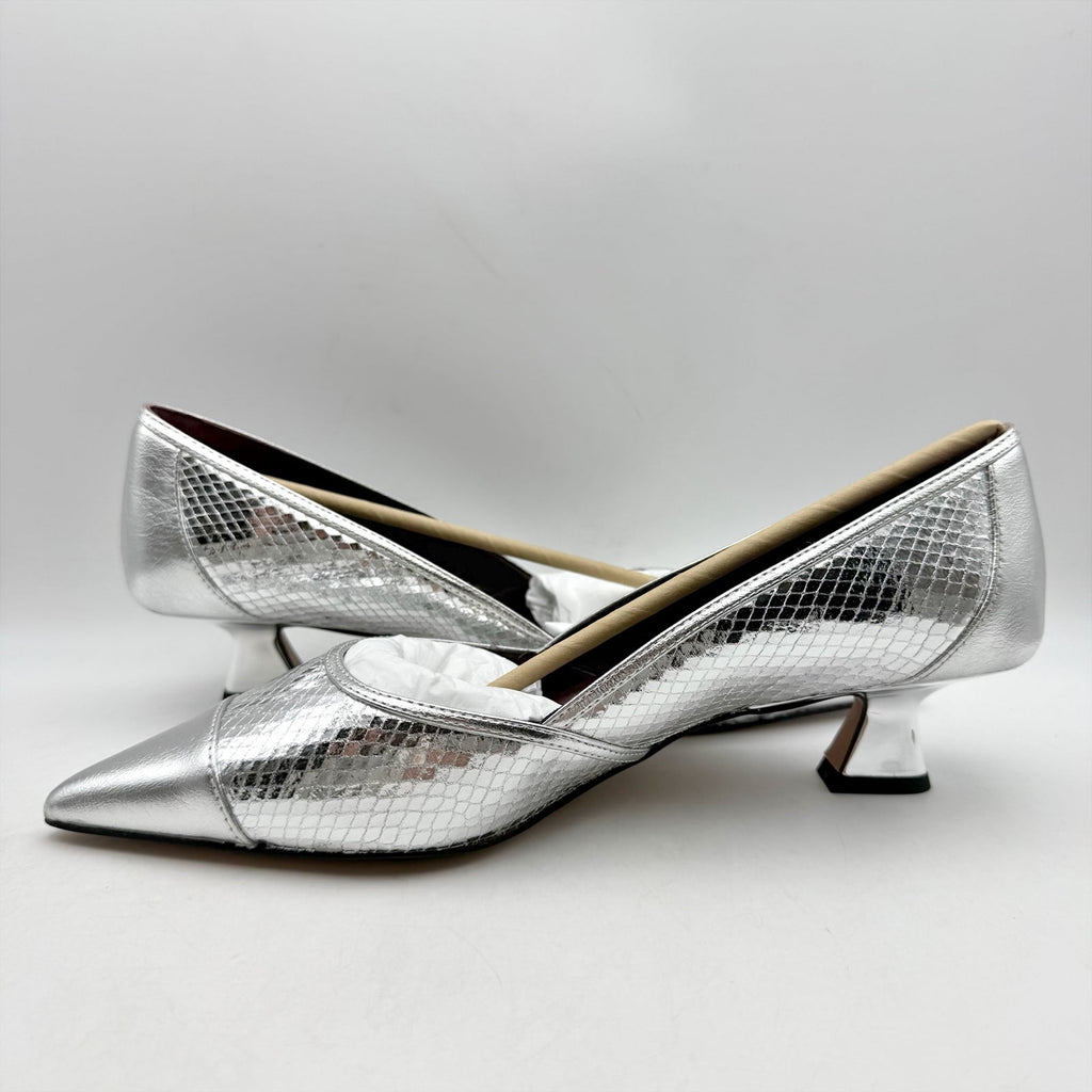 Franco Sarto Womens Darcy Pumps Size 8.5 Wide EU 39 Silver NIB